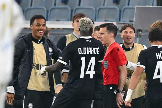 SOCCER - UEFA EL, Sturm vs Marseille GRAZ,AUSTRIA,22.OCT.26 - SOCCER - UEFA Europa League, SK Sturm Graz vs Olympique de Marseille. Image shows the rejoicing of Sturm.  GEPAxpictures xAvnixRetkoceri