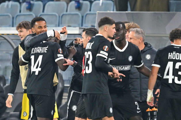 SOCCER - UEFA EL, Sturm vs Marseille GRAZ,AUSTRIA,22.OCT.26 - SOCCER - UEFA Europa League, SK Sturm Graz vs Olympique de Marseille. Image shows the rejoicing of Sturm.  GEPAxpictures xAvnixRetkoceri