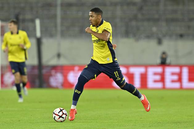 Royale Union Saint-Gilloise v Hapoel Beer-Sheva FC - UEFA Europa League DUSSELDORF, GERMANY - OCTOBER 22 : Smith Guilherme forward of Royale Union Saint-Gilloise during the UEFA Europa League 2026 27 League Phase matchday 3 match between Royale Union Saint-Gilloise and Hapoel Beer-Sheva FC on October 22, 2026 in Dusseldorf, Germany, 22 10 2026 Dusseldorf Germany  Copyright: xDhax