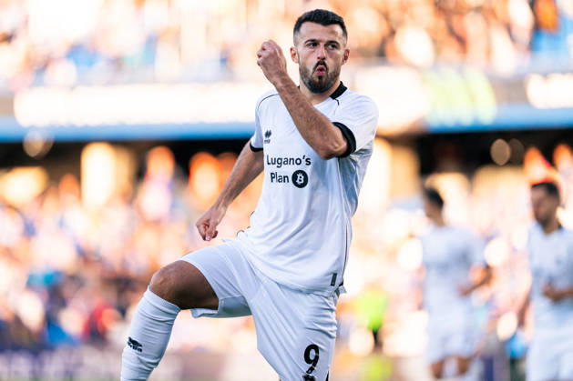 SOCCER - UEFA Conference League - Getafe CF vs. Lugano Photo by IPA ABACAPRESS.COM90038344 - MADRID, SPAIN - OCTOBER 21: Albian Ajeti of FC Lugano celebrates a goal during the UEFA Champions League 2026 27 Group Stage Matchday 3 match between Real Madrid CF and RB Leipzig at Santiago Bernabéu Stadium on October 21, 2026, in Madrid, Spain. (Tomas Garrido TGB Photo during the Getafe CF vs. Lugano UEFA Conference League soccer match in Getafe, Spain, on October 22, 2026 Getafe Spain  Copyright: xIPAxSport ABACAx