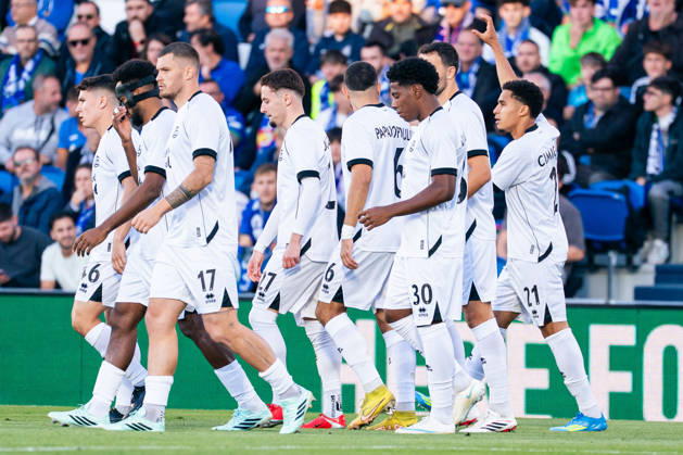 SOCCER - UEFA Conference League - Getafe CF vs. Lugano Photo by IPA ABACAPRESS.COM90038352 - MADRID, SPAIN - OCTOBER 21: Yanis Cimignani of FC Lugano celebrates a goal with his teammates during the UEFA Champions League 2026 27 Group Stage Matchday 3 game between Real Madrid CF and RB Leipzig at Santiago Bernabéu Stadium on October 21, 2026, in Madrid, Spain. (Tomas Garrido TGB Photo during the Getafe CF vs. Lugano UEFA Conference League soccer match in Getafe, Spain, on October 22, 2026 Getafe Spain  Copyright: xIPAxSport ABACAx