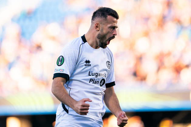 SOCCER - UEFA Conference League - Getafe CF vs. Lugano Photo by IPA ABACAPRESS.COM90038351 - MADRID, SPAIN - OCTOBER 21: Albian Ajeti of FC Lugano celebrates a goal during the UEFA Champions League 2026 27 Group Stage Matchday 3 match between Real Madrid CF and RB Leipzig at Santiago Bernabéu Stadium on October 21, 2026, in Madrid, Spain. (Tomas Garrido TGB Photo during the Getafe CF vs. Lugano UEFA Conference League soccer match in Getafe, Spain, on October 22, 2026 Getafe Spain  Copyright: xIPAxSport ABACAx