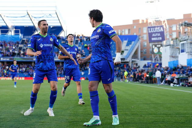 October 22, 2026, Getafe, Madrid, Spain: Ivan Azon of Getafe CF celebrates after scoring his team s first goal during the UEFA Conference League 2026 27 League Phase MD2 football match between Getafe CF and FC Lugano at Coliseum de Getafe stadium on October 22, 2026, in Getafe, Spain. Getafe Spain - ZUMAa181 20261022_zaa_a181_018 Copyright: xDennisxAgyemanx