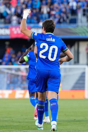 October 22, 2026, Getafe, Madrid, Spain: Ivan Azon of Getafe CF celebrates after scoring his team s first goal during the UEFA Conference League 2026 27 League Phase MD2 football match between Getafe CF and FC Lugano at Coliseum de Getafe stadium on October 22, 2026, in Getafe, Spain. Getafe Spain - ZUMAa181 20261022_zaa_a181_020 Copyright: xDennisxAgyemanx