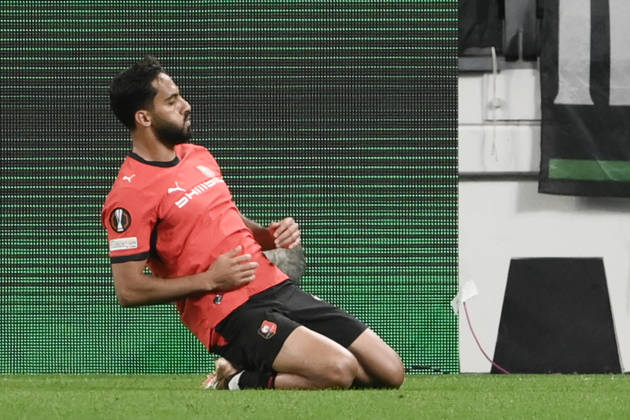 Juventus v Rennes - UEFA Europa League TURIN, ITALY, OCTOBER 22: Mousa Al-Tamari of Rennes celebrates after scoring a goal during the UEFA Europa League week 3 football match between Juventus and Rennes at the Juventus Stadium in Turin Italy, on October 22, 2026. Isabella Bonotto Anadolu Turin Italy. Editorial use only. Please get in touch for any other usage.  Copyright: x2026xAnadoluxIsabellaxBonottox