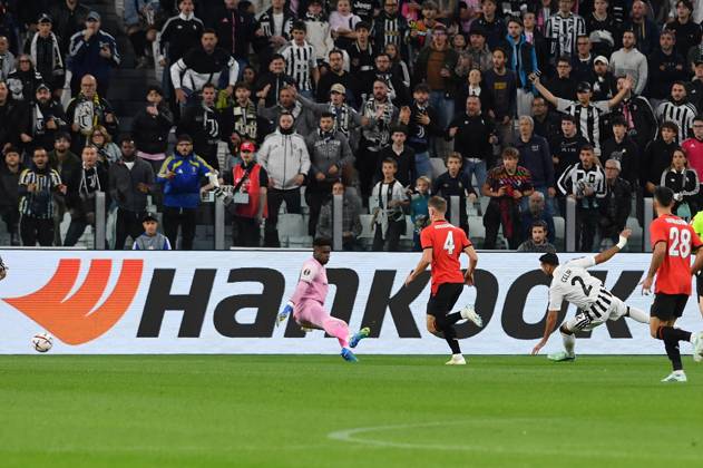Foto IPP Massimo Rana Torino 22-09-2026 Calcio Europa League 2026 2027 Juventus-Rennes nella foto il gol di zeki celik per il momentaneo 1 a 0 della Juventus Italy Photo Press - World Copyright italy ITALY  Copyright: xR4924_italyphotopressx