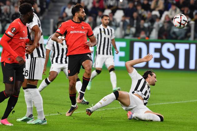 Foto IPP Massimo Rana Torino 22-09-2026 Calcio Europa League 2026 2027 Juventus-Rennes nella foto il gol di Musa Al-Taamari per l 1 a 1 del Rennes Italy Photo Press - World Copyright italy ITALY  Copyright: xR4924_italyphotopressx