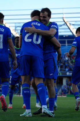 Ivan Azon celebrating after scoring goal seen during UEFA Conference League 2026 27 League Phase, matchday 3 between Getafe CF and FC Lugano (Marta Lopez Ball Raw Images) Getafe Stadio Coliseum Spain Copyright: xMartaxLopezx LOP_GETvLUG-3