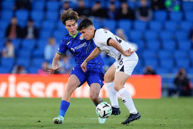 October 22, 2026, Getafe, Madrid, Spain: Mattia Zanotti of FC Lugano and Davinchi of Getafe CF compete for the ball during the UEFA Conference League 2026 27 League Phase MD2 football match between Getafe CF and FC Lugano at Coliseum de Getafe stadium on October 22, 2026, in Getafe, Spain. Getafe Spain - ZUMAa181 20261022_zaa_a181_029 Copyright: xDennisxAgyemanx