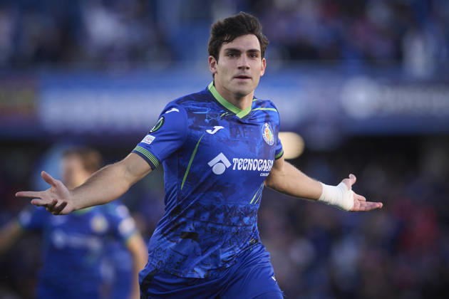 RAYO VALLECANO v FC LUGANO. UEFA EUROPA CONFERENCE LEAGUE 2026 2027. MATCHDAY 2. Getafe CF s Ivan Azon celebrates goal during UEFA Europa Conference League 2026 2027, Matchday 2. October 22, 2026. (ALTERPHOTOS Jorge Ropero) GetafeSpain  Copyright: xAcerox