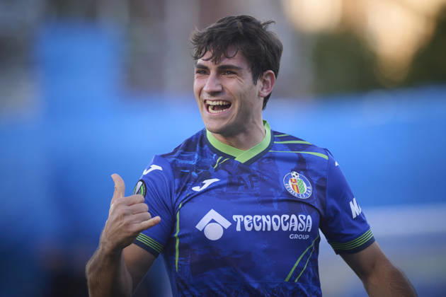 RAYO VALLECANO v FC LUGANO. UEFA EUROPA CONFERENCE LEAGUE 2026 2027. MATCHDAY 2. Getafe CF s Ivan Azon celebrates goal during UEFA Europa Conference League 2026 2027, Matchday 2. October 22, 2026. (ALTERPHOTOS Jorge Ropero) GetafeSpain  Copyright: xAcerox