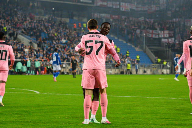 Timur Tuterov celebrates his goal during the UEFA Europa League 2026 27 League Phase MD3 match between teams of Lech Poznan and Sunderland AFC in Poznan, Poland (Tomasz Karczewski Ball Raw Images) Poznan Enea Arena Poland Copyright: xTomaszxKarczewskix tomaszkarczewski_%%colname%%_2627_TK2_0235
