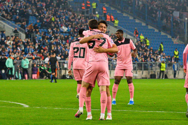 Timur Tuterov celebrates his goal during the UEFA Europa League 2026 27 League Phase MD3 match between teams of Lech Poznan and Sunderland AFC in Poznan, Poland (Tomasz Karczewski Ball Raw Images) Poznan Enea Arena Poland Copyright: xTomaszxKarczewskix tomaszkarczewski_%%colname%%_2627_TK2_0240
