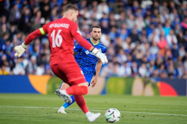 October 22, 2026, Getafe, Madrid, Spain: Borja Mayoral of Getafe CF in action during the UEFA Conference League 2026 27 League Phase MD2 football match between Getafe CF and FC Lugano at Coliseum de Getafe stadium on October 22, 2026, in Getafe, Spain. Getafe Spain - ZUMAa181 20261022_zaa_a181_042 Copyright: xDennisxAgyemanx