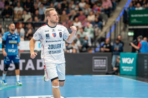 Handball I Herren I Saison 2026-2027 I Bundesliga I 10. Spieltag I TVB Stuttgart - SG BBM Bietigheim I 22.10.2026 Lukas Wucherpfennig (6, SG BBM Bietigheim) jubelt Stuttgart Porsche Arena Baden-Württemberg Deutschland Copyright: xLobeca MaxxPetershansx