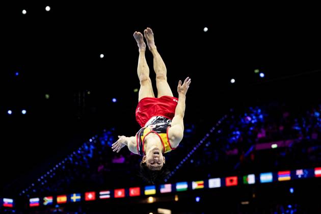 ROTTERDAM - Daiki Hashimoto (JPN) during the All-Around final at the World Gymnastics Championships in Rotterdam Ahoy. IRIS VAN DEN BROEK ANP xVIxANPxSportx xxANPxIVx 573286877 originalFilename: 573286877.jpg