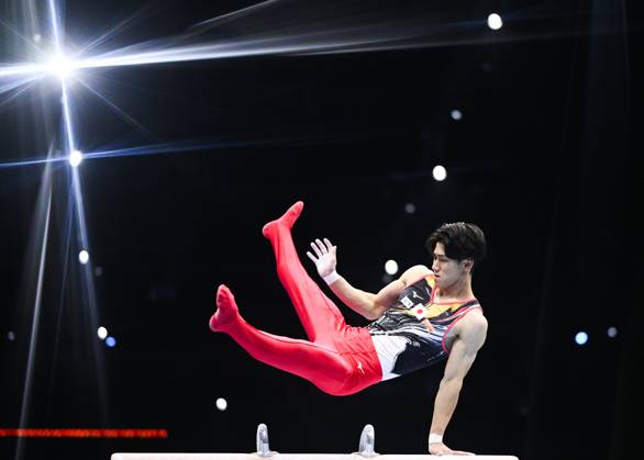 Netherlands Artistic Gymnastics World Championships 9270806 22.10.2026 Japan s Hashimoto Daiki competes on the pommel horse during the men s team final at the 2026 World Artistic Gymnastics Championships in Rotterdam, the Netherlands. Alexey Filippov Sputnik Rotterdam Netherlands  Copyright: xAlexeyxFilippovx