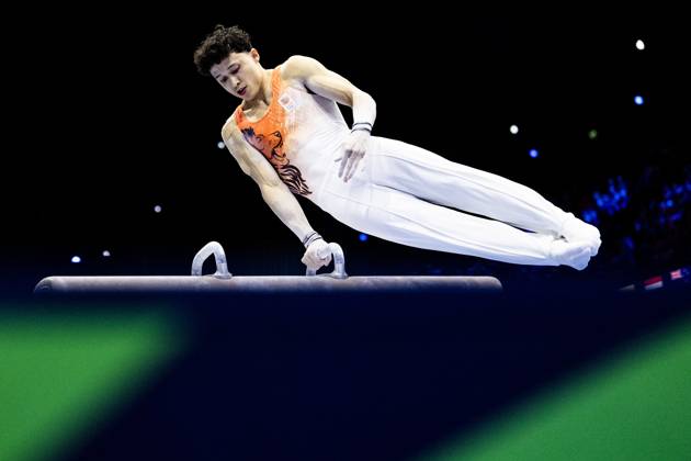 ROTTERDAM - Jermain Gruenberg (NED) during the All-Around final at the World Gymnastics Championships in Rotterdam Ahoy. IRIS VAN DEN BROEK ANP xVIxANPxSportx xxANPxIVx 573291155 originalFilename: 573291155.jpg