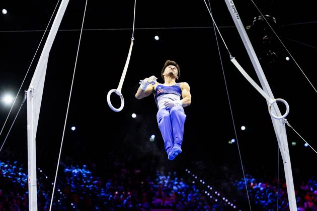 ROTTERDAM - Jake Jarman (GBR) during the All-Around final at the World Gymnastics Championships in Rotterdam Ahoy. IRIS VAN DEN BROEK ANP xVIxANPxSportx xxANPxIVx 573292068 originalFilename: 573292068.jpg