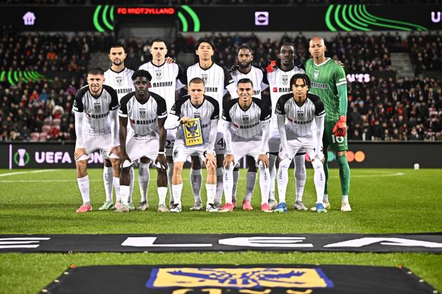 FC Midtjylland v Sint-Truidense VV - UEFA Conference League HERNING, DENMARK - OCTOBER 22 : players of STVV during the UEFA Conference League 2026 27 League Phase matchday 2 match between FC Midtjylland and Sint-Truidense VV on October 22, 2026 in Herning, Denmark, 22 10 2026 Herning Denmark Copyright: xTomasxSiskx