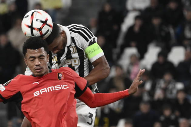 Juventus v Rennes - UEFA Europa League TURIN, ITALY - OCTOBER 22: Bremer (R) of Juventus in action against Abdelhamid Ait Boudlal (L) of Rennes during the UEFA Europa League week 3 football match between Juventus and Rennes at the Juventus Stadium in Turin Italy, on October 22, 2026. Isabella Bonotto Anadolu Turin Italy. Editorial use only. Please get in touch for any other usage.  Copyright: x2026xAnadoluxIsabellaxBonottox