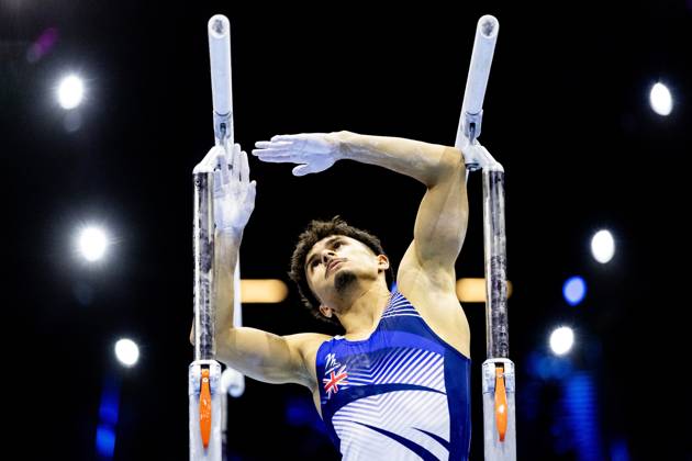 ROTTERDAM - Jake Jarman (GBR) during the All-Around final at the World Gymnastics Championships in Rotterdam Ahoy. IRIS VAN DEN BROEK ANP xVIxANPxSportx xxANPxIVx 573293280 originalFilename: 573293280.jpg