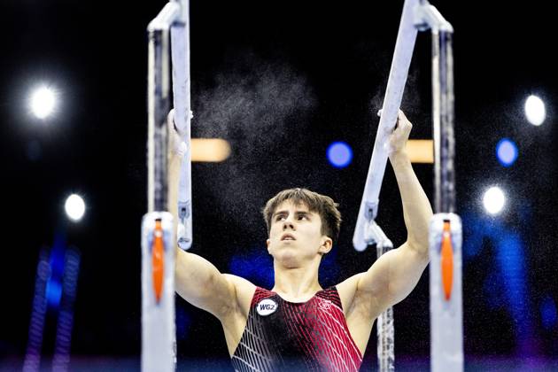 ROTTERDAM - Arsenii Dukhno (WG2) during the All-Around final at the World Gymnastics Championships in Rotterdam Ahoy. IRIS VAN DEN BROEK ANP xVIxANPxSportx xxANPxIVx 573293340 originalFilename: 573293340