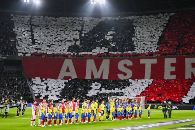 AMSTERDAM - Players of Ajax and Atalanta BC prior to the UEFA Conference League match between AFC Ajax and Atalanta BC at the Johan Cruijff ArenA on October 22, 2026 in Amsterdam, the Netherlands. OLAF KRAAK ANP UEFA Conference League 2026 27 xVIxANPxSportx xxANPxIVx 573293402 originalFilename: 573293402.jpg