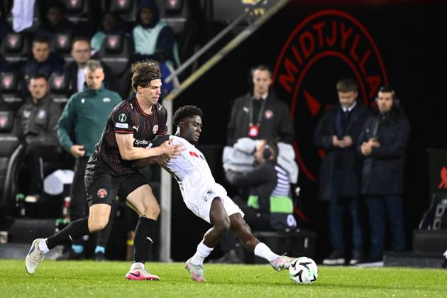 FC Midtjylland v Sint-Truidense VV - UEFA Conference League HERNING, DENMARK - OCTOBER 22 : Mbuku Nathanael forward of Sint-Truidense VV during the UEFA Conference League 2026 27 League Phase matchday 2 match between FC Midtjylland and Sint-Truidense VV on October 22, 2026 in Herning, Denmark, 22 10 2026 Herning Denmark  Copyright: xTomasxSiskx