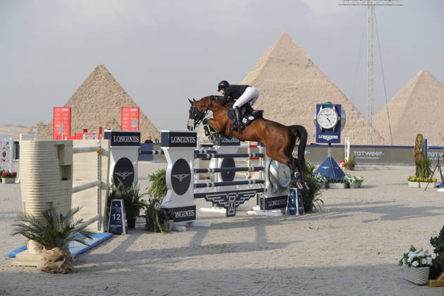 Longines Global Champions Tour at Giza pyramids GIZA, EGYPT - OCTOBER 22: A view of the international Longines Global Champions Tour show jumping competition in front of the pyramids in Giza, Egypt on October 22, 2026. Fareed Kotb Anadolu Giza Egypt. Editorial use only. Please get in touch for any other usage.  Copyright: x2026xAnadoluxFareedxKotbx