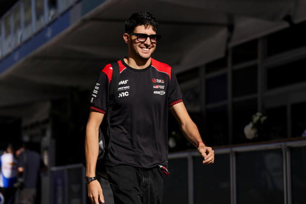 French Formula One driver Esteban Ocon of Haas F1 Team arrives in the paddock during the Formula One United States Grand Prix at the Circuit of the Americas in Austin, Texas on Thursday, October 22, 2026.  AUS2026102201 GREGxNASH