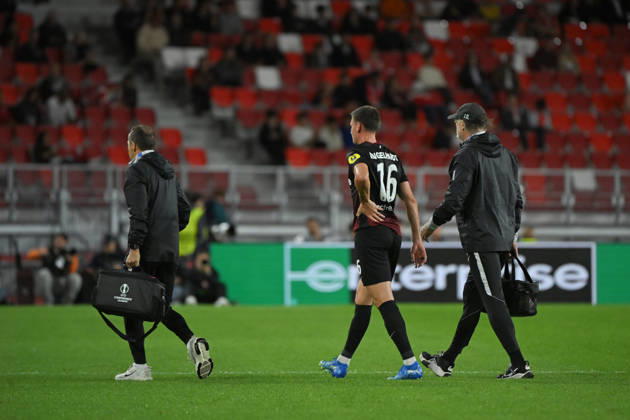 FOOTBALL : AS Monaco VS SC Freiburg - UEFA Conference League - 22 10 2026 Injury Yannik Engelhardt (SC Freiburg) - UEFA Conference League match between AS Monaco and SC Freiburg on October 22, 2026 at the Louis II Stadium in Monaco. MonacoMonaco  Copyright: xWilliamxCannarellax