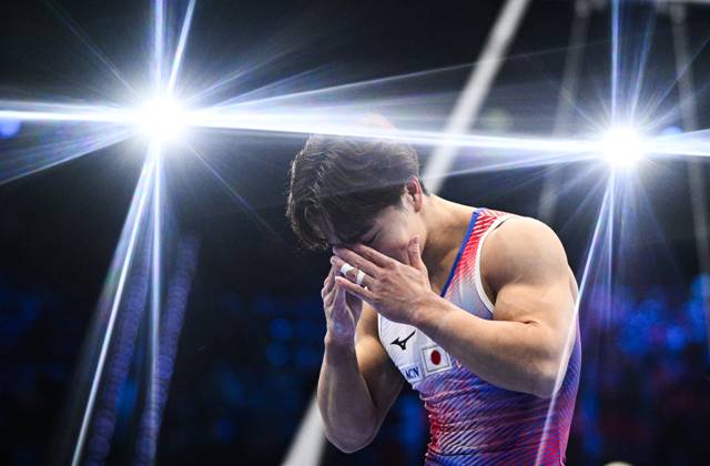 Netherlands Artistic Gymnastics World Championships 9270857 22.10.2026 Japan s Shinnosuke Oka reacts after falling as he competes on the vault during the men s team final at the 2026 World Artistic Gymnastics Championships in Rotterdam, the Netherlands. Alexey Filippov Sputnik Rotterdam Netherlands  Copyright: xAlexeyxFilippovx