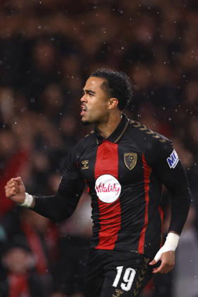 Bournemouth v AC Milan 22 October 2026, Bournemouth - UEFA Europa League - Bournemouth v AC Milan - Justin Kluivert of Bournemouth celebrates scoring the opening goal - Photo: Jacques Feeney Offside. Bournemouth UK Copyright: xJacquesxFeeneyx xOffsidexOffside