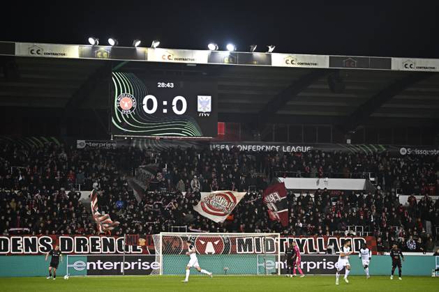 FC Midtjylland v Sint-Truidense VV - UEFA Conference League HERNING, DENMARK - OCTOBER 22 : illustration picture scoreboard during the UEFA Conference League 2026 27 League Phase matchday 2 match between FC Midtjylland and Sint-Truidense VV on October 22, 2026 in Herning, Denmark, 22 10 2026 Herning Denmark Copyright: xTomasxSiskx