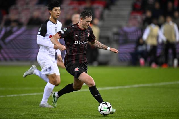 FC Midtjylland v Sint-Truidense VV - UEFA Conference League HERNING, DENMARK - OCTOBER 22 : Rajovic Mileta forward of Midtjylland during the UEFA Conference League 2026 27 League Phase matchday 2 match between FC Midtjylland and Sint-Truidense VV on October 22, 2026 in Herning, Denmark, 22 10 2026 Herning Denmark  Copyright: xTomasxSiskx