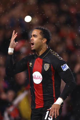 Bournemouth v AC Milan 22 October 2026, Bournemouth - UEFA Europa League - Bournemouth v AC Milan - Justin Kluivert of Bournemouth celebrates scoring the opening goal - Photo: Jacques Feeney Offside. Bournemouth UK Copyright: xJacquesxFeeneyx xOffsidexOffside