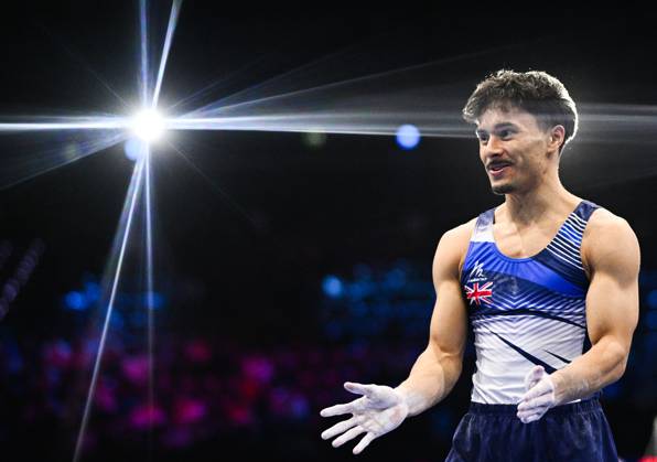 Netherlands Artistic Gymnastics World Championships 9270866 22.10.2026 Britain s Jake Jarman reacts after competing on the vault during the men s team final at the 2026 World Artistic Gymnastics Championships in Rotterdam, the Netherlands. Alexey Filippov Sputnik Rotterdam Netherlands  Copyright: xAlexeyxFilippovx