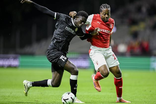 SC Braga v KAA Gent - UEFA Conference League BRAGA, PORTUGAL - OCTOBER 22 : Cisse Ibrahima forward of KAA Gent and Bright Arrey-Mbi defender of SC Braga in action during the UEFA Conference League 2026 27 League Phase matchday 2 match between SC Braga and KAA Gent on October 22, 2026 in Braga, Portugal, 22 10 2026 Braga Portugal  Copyright: xNicoxVereeckenx