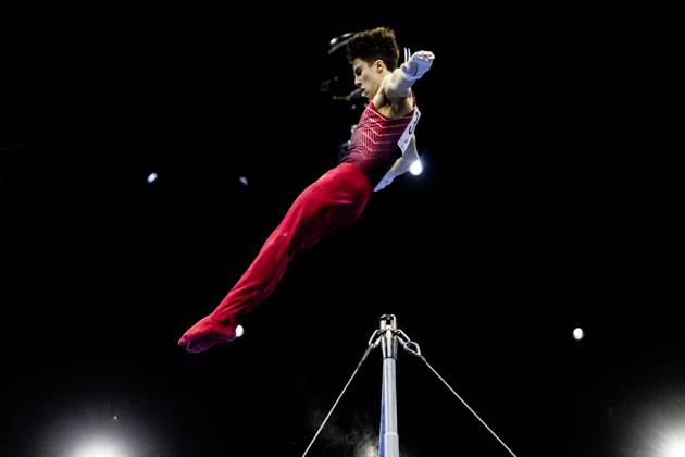 ROTTERDAM - Arsenii Dukhno (WG2) during the All-Around final at the World Gymnastics Championships in Rotterdam Ahoy. IRIS VAN DEN BROEK ANP xVIxANPxSportx xxANPxIVx 573295607 originalFilename: 573295607