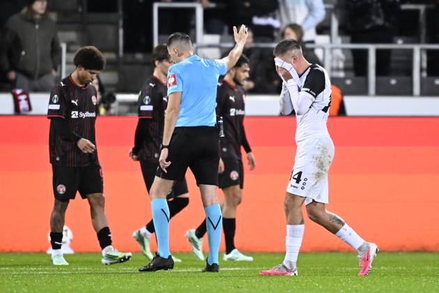 FC Midtjylland v Sint-Truidense VV - UEFA Conference League HERNING, DENMARK - OCTOBER 22 : Merlen Ryan midfielder of Sint-Truidense VV during the UEFA Conference League 2026 27 League Phase matchday 2 match between FC Midtjylland and Sint-Truidense VV on October 22, 2026 in Herning, Denmark, 22 10 2026 Herning Denmark Copyright: xTomasxSiskx
