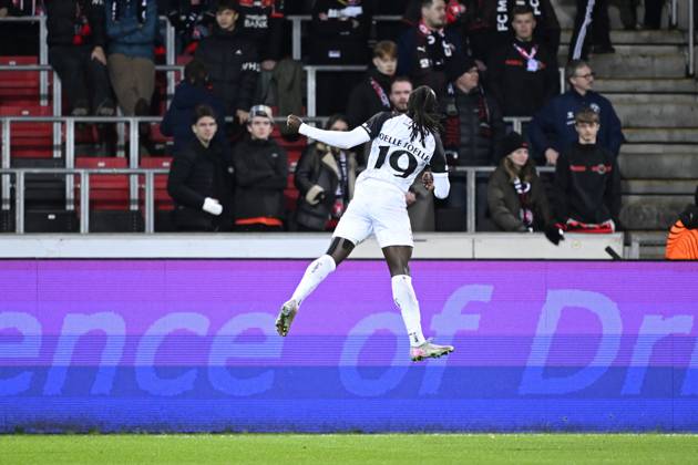 FC Midtjylland v Sint-Truidense VV - UEFA Conference League HERNING, DENMARK - OCTOBER 22 : Soelle Soelle Frederic forward of Sint-Truidense VV celebrates scoring the opening goal during the UEFA Conference League 2026 27 League Phase matchday 2 match between FC Midtjylland and Sint-Truidense VV on October 22, 2026 in Herning, Denmark, 22 10 2026 Herning Denmark  Copyright: xTomasxSiskx