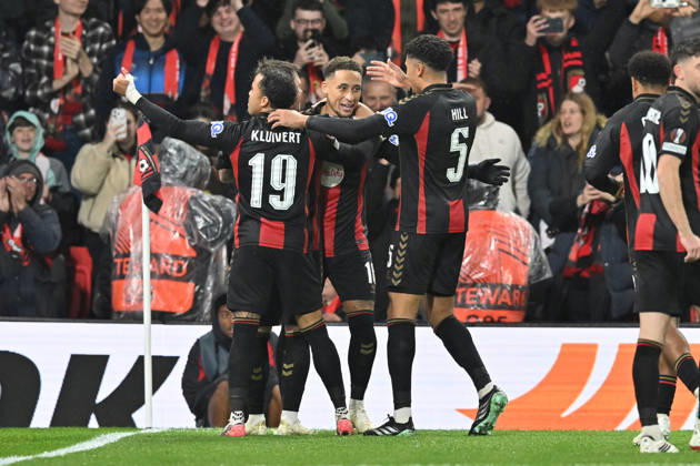 Bournemouth v AC Milan, Europa League Goal 2-0 - Marcus Tavernier (16) of AFC Bournemouth celebrates scoring the second goal from the penalty spot during the Europa League match between Bournemouth and AC Milan at the Vitality Stadium, Bournemouth, UK on 22 October 2026. Bournemouth Vitality Stadium Dorset UK Editorial use only , Copyright: xGrahamxHuntx PSI-25046-0039