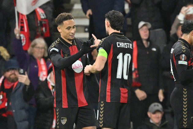 Bournemouth v AC Milan, Europa League Goal 2-0 - Marcus Tavernier (16) of AFC Bournemouth celebrates scoring the second goal from the penalty spot during the Europa League match between Bournemouth and AC Milan at the Vitality Stadium, Bournemouth, UK on 22 October 2026. Bournemouth Vitality Stadium Dorset UK Editorial use only , Copyright: xGrahamxHuntx PSI-25046-0043