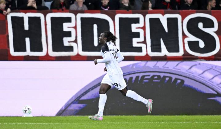 FC Midtjylland v Sint-Truidense VV - UEFA Conference League HERNING, DENMARK - OCTOBER 22 : Soelle Soelle Frederic forward of Sint-Truidense VV celebrates scoring the opening goal during the UEFA Conference League 2026 27 League Phase matchday 2 match between FC Midtjylland and Sint-Truidense VV on October 22, 2026 in Herning, Denmark, 22 10 2026 Herning Denmark  Copyright: xTomasxSiskx