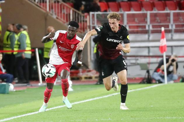 Monaco vs Fribourg PHOTOPQR NICE MATIN Cyril Dodergny ; Monaco ; 22 10 2026 ; Monaco le 22 10 2026 - Stade Louis II - Ligue Conference - 2eme journee - L AS Monaco recevait Fribourg - Le monegasque CAMARA N08 Monaco France Copyright: xPHOTOPQR NICExMATIN MAXPPPxCyrilxDodergnyx 20261022NIM2366 20261022NIM2366