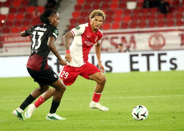 Monaco vs Fribourg PHOTOPQR NICE MATIN Cyril Dodergny ; Monaco ; 22 10 2026 ; Monaco le 22 10 2026 - Stade Louis II - Ligue Conference - 2eme journee - L AS Monaco recevait Fribourg - Le monegasque BRUNNER N29 Monaco France Copyright: xPHOTOPQR NICExMATIN MAXPPPxCyrilxDodergnyx 20261022NIM2376 20261022NIM2376