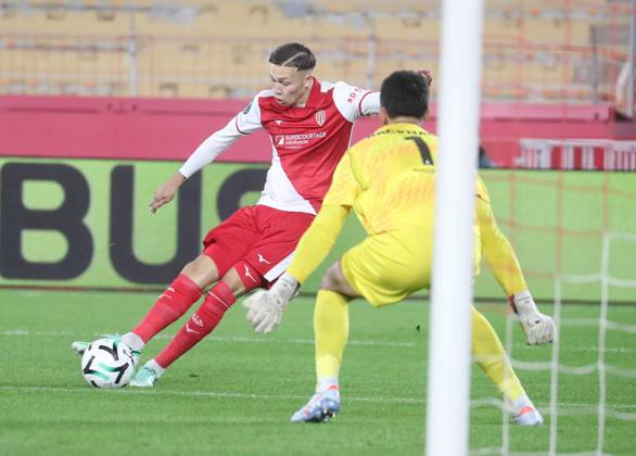 Monaco vs Fribourg PHOTOPQR NICE MATIN Cyril Dodergny ; Monaco ; 22 10 2026 ; Monaco le 22 10 2026 - Stade Louis II - Ligue Conference - 2eme journee - L AS Monaco recevait Fribourg - Le monegasque DETOURBET N07 Monaco France Copyright: xPHOTOPQR NICExMATIN MAXPPPxCyrilxDodergnyx 20261022NIM2378 20261022NIM2378
