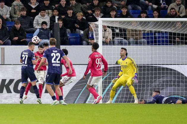 Torschütze Andrej Kramaric (Hoffenheim, 27), erzielt das Tor zum 1:0, Treffer, Torerfolg, Highlight, Action, Aktion, Spielszene, 22.10.2026, Sinsheim (Deutschland), Fussball, UEFA Europa League, TSG 1899 Hoffenheim - Olympique Lyon, DFB DFL REGULATIONS PROHIBIT ANY USE OF PHOTOGRAPHS AS IMAGE SEQUENCES AND OR QUASI-VIDEO.