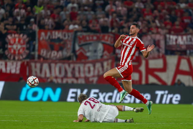 Olympiacos F.C. v AC Sparta Prague UEFA Europa League Roman Yaremchuk of Olympiacos F.C. and Roman Macek of AC Sparta Prague during the UEFA Europa League match at Karaiskakis Stadium, Piraeus 22 10 2026 UK Newspapers OUT Copyright: xYannisxHalasx FIL-24108-0045